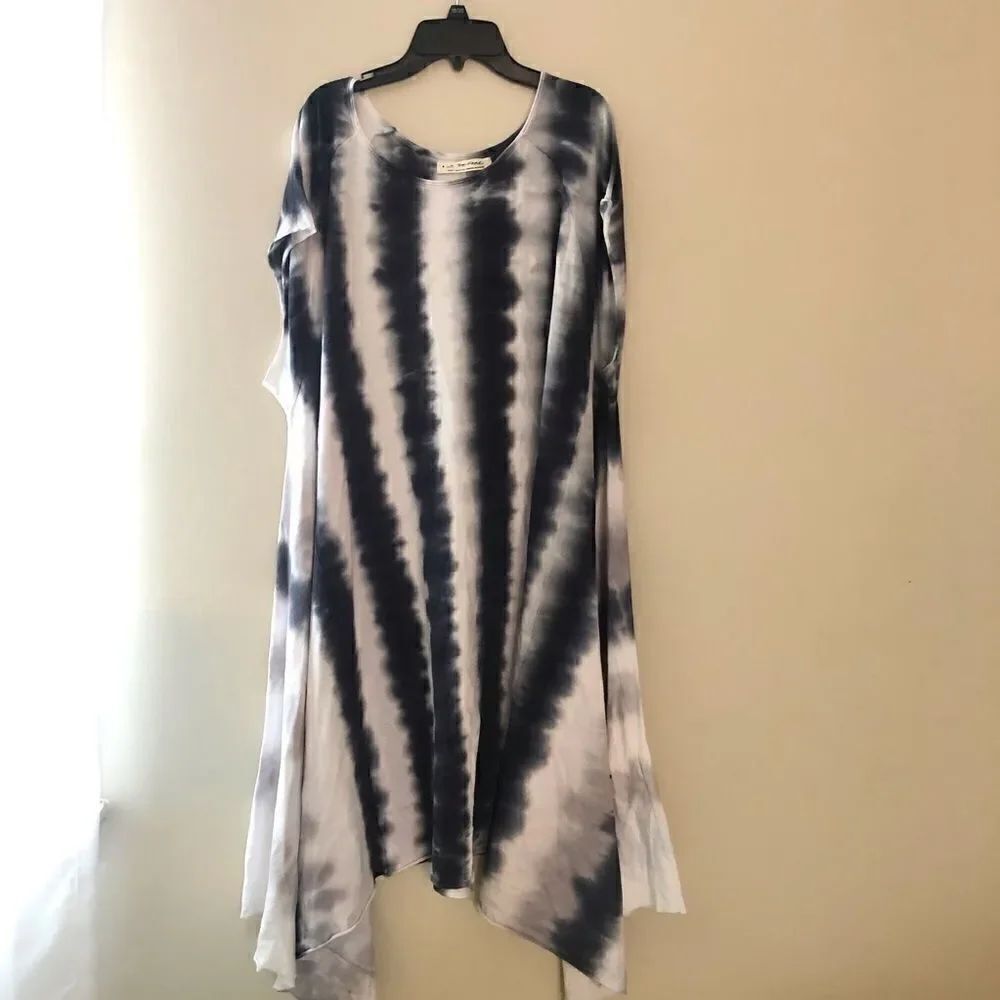 NEW FREE PEOPLE DREAMLAND TIE DYE MAXI TEE DRESS - Picture 4 of 5